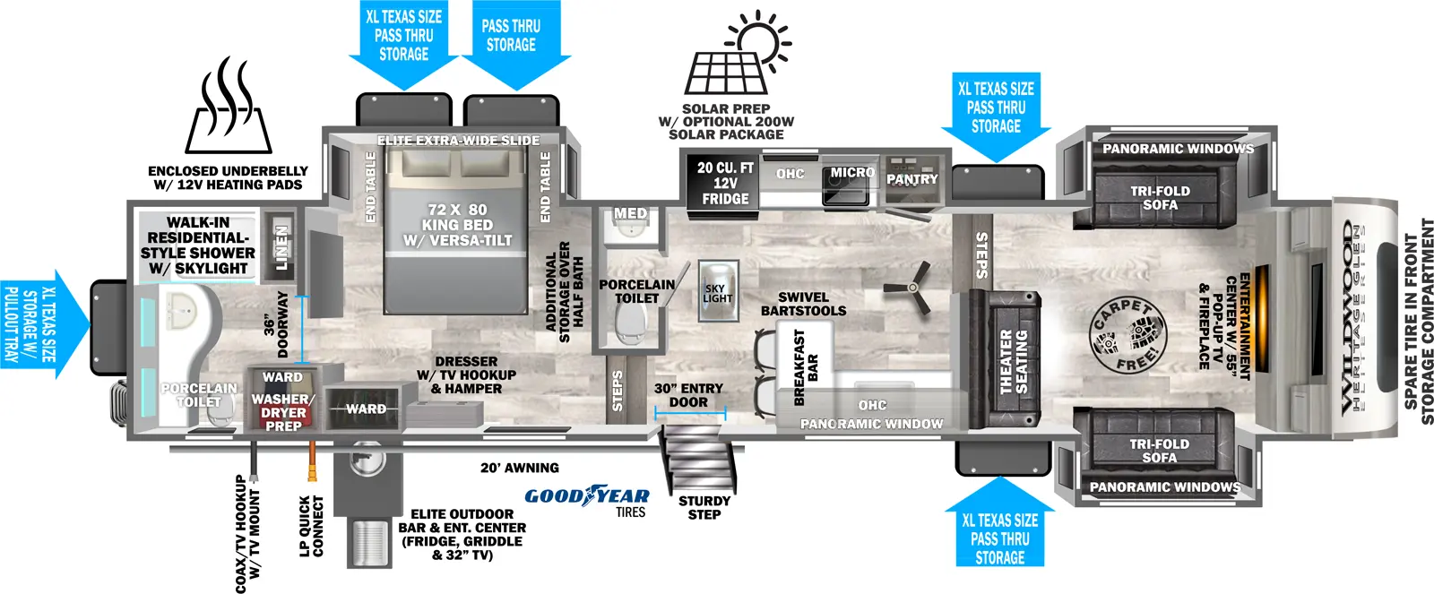 Heritage Glen Fifth Wheels 36FL Floorplan